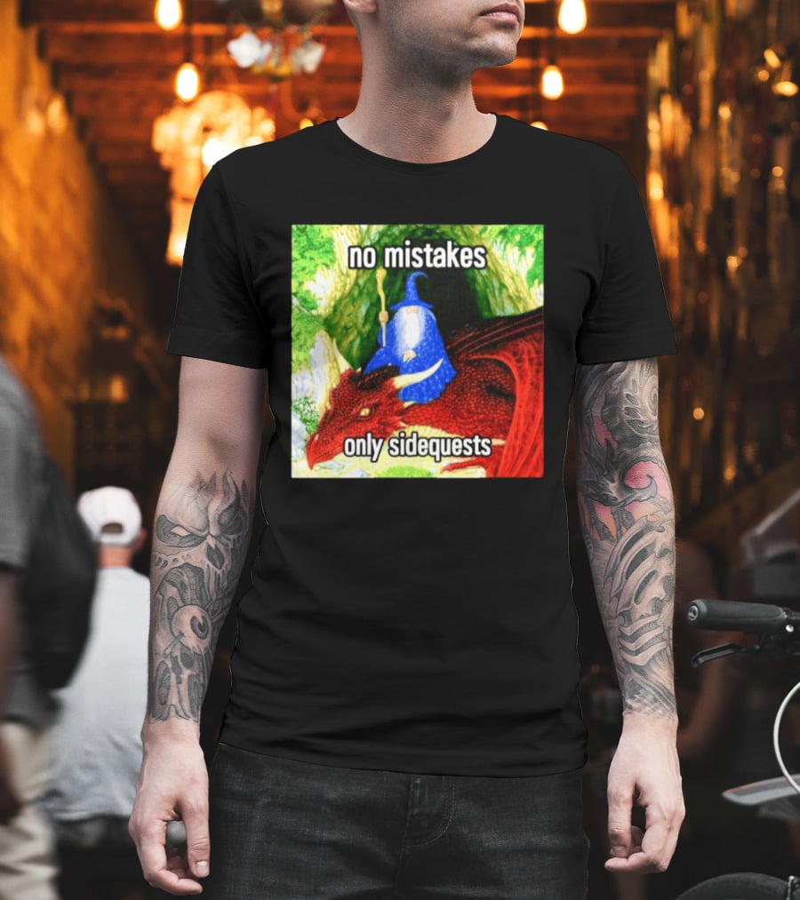 No Mistakes Only Side Quests Wizard And Dragon T-Shirt