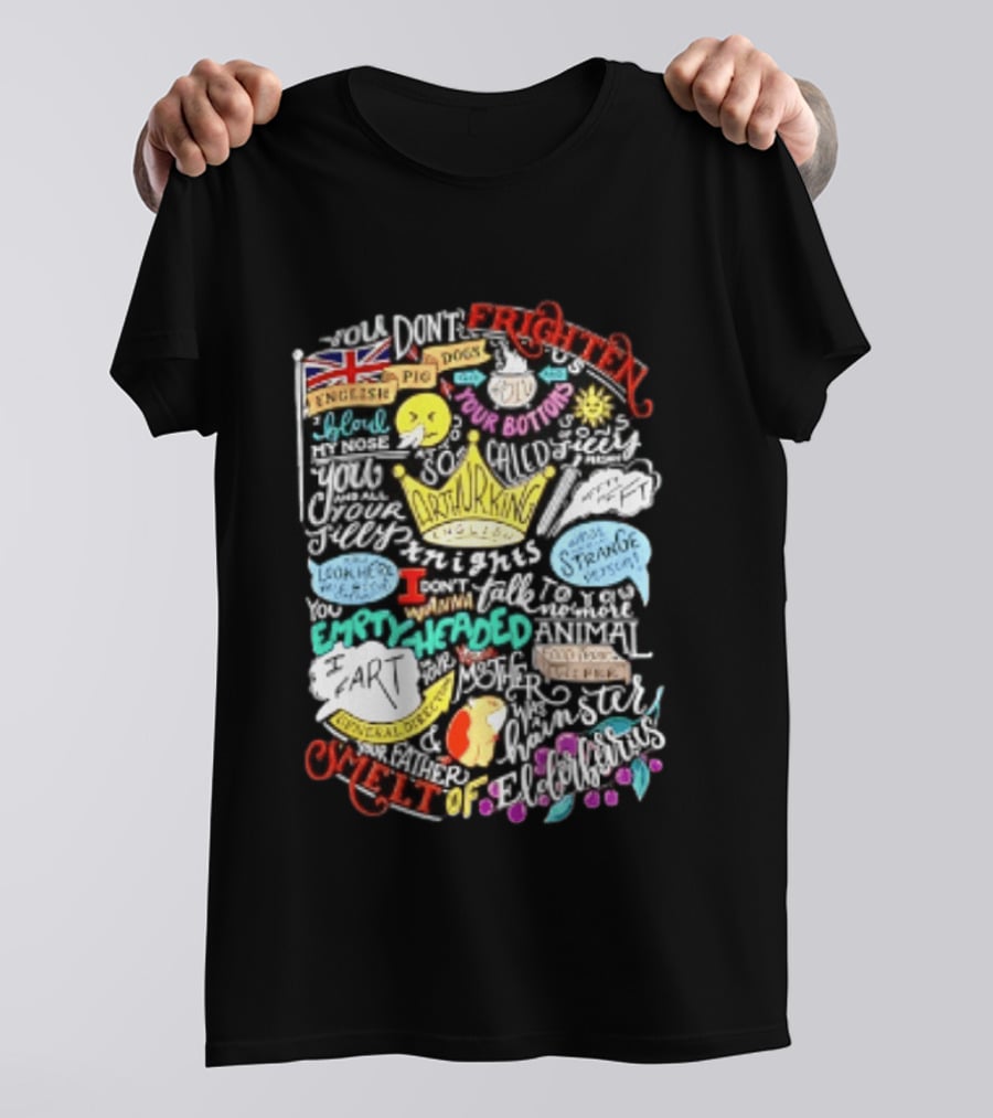 Monty Python And The Holy Grail Your Mother Was A Hamster Silly Insults And Grail Knights Quotes T-Shirt