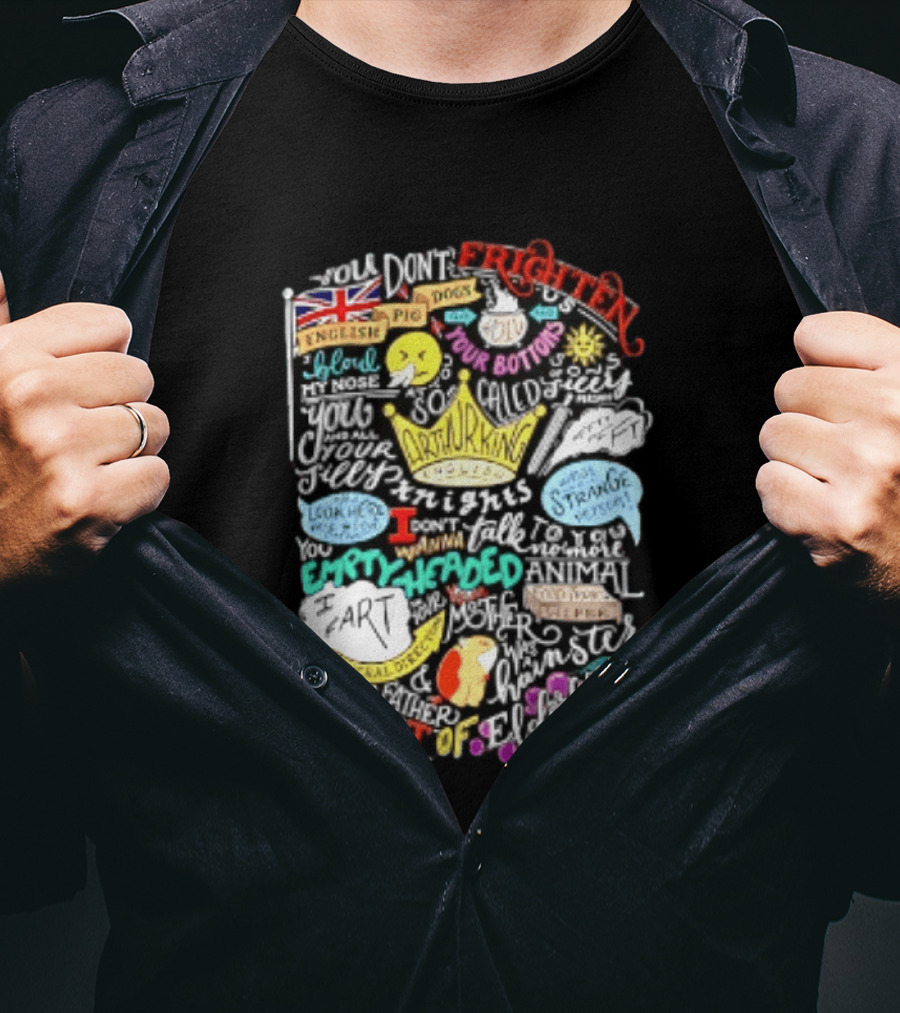 Monty Python And The Holy Grail Your Mother Was A Hamster Silly Insults And Grail Knights Quotes T-Shirt