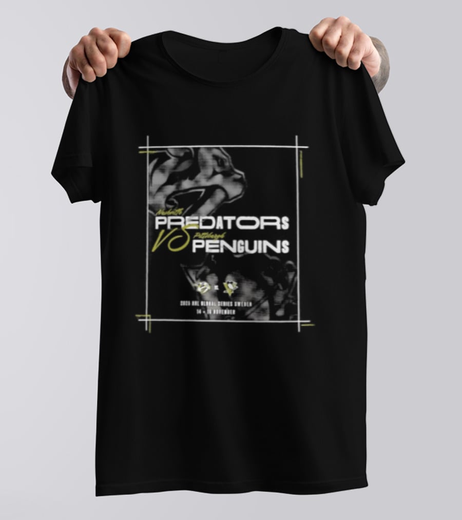 Nashville Predators Vs Penguins 2025 NHL Global Series Matchup Legacy T-Shirt