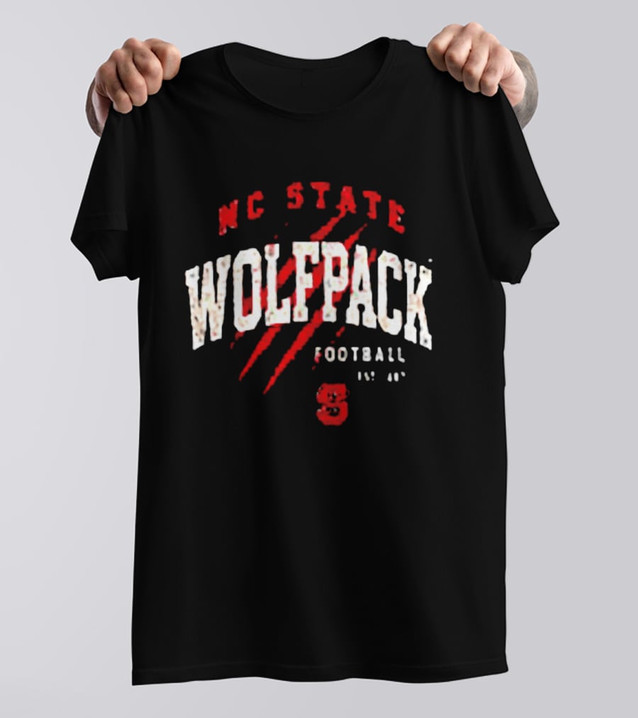 NC State Wolfpack Football Scratch Mark Est 89 T-Shirt