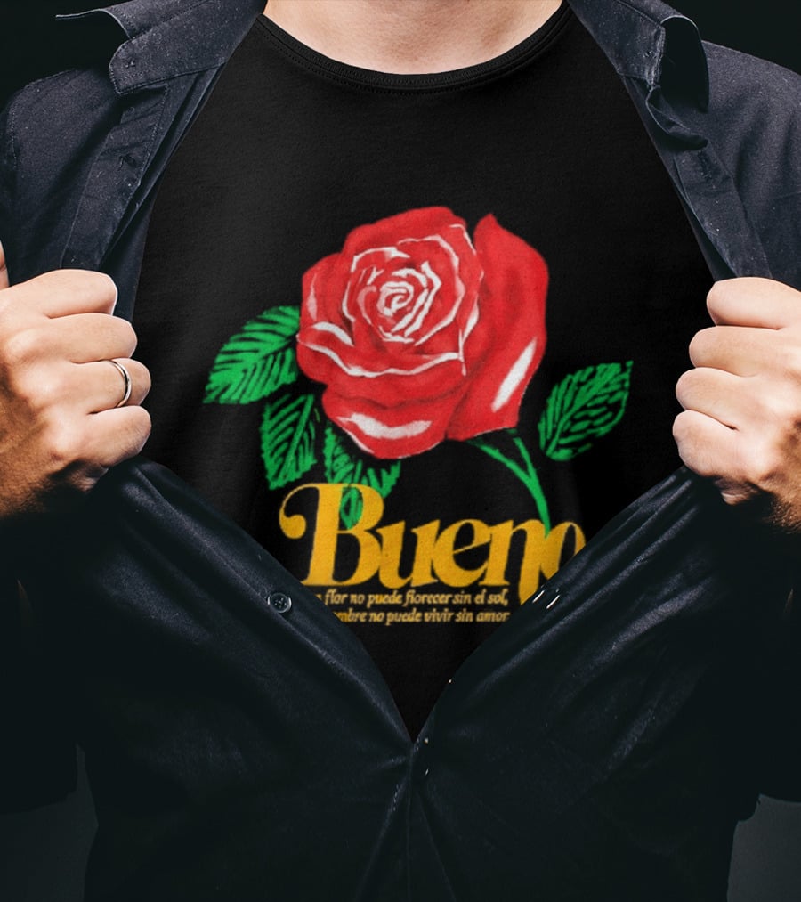 Quenton Jackson Bueno Red Rose Flower T-Shirt
