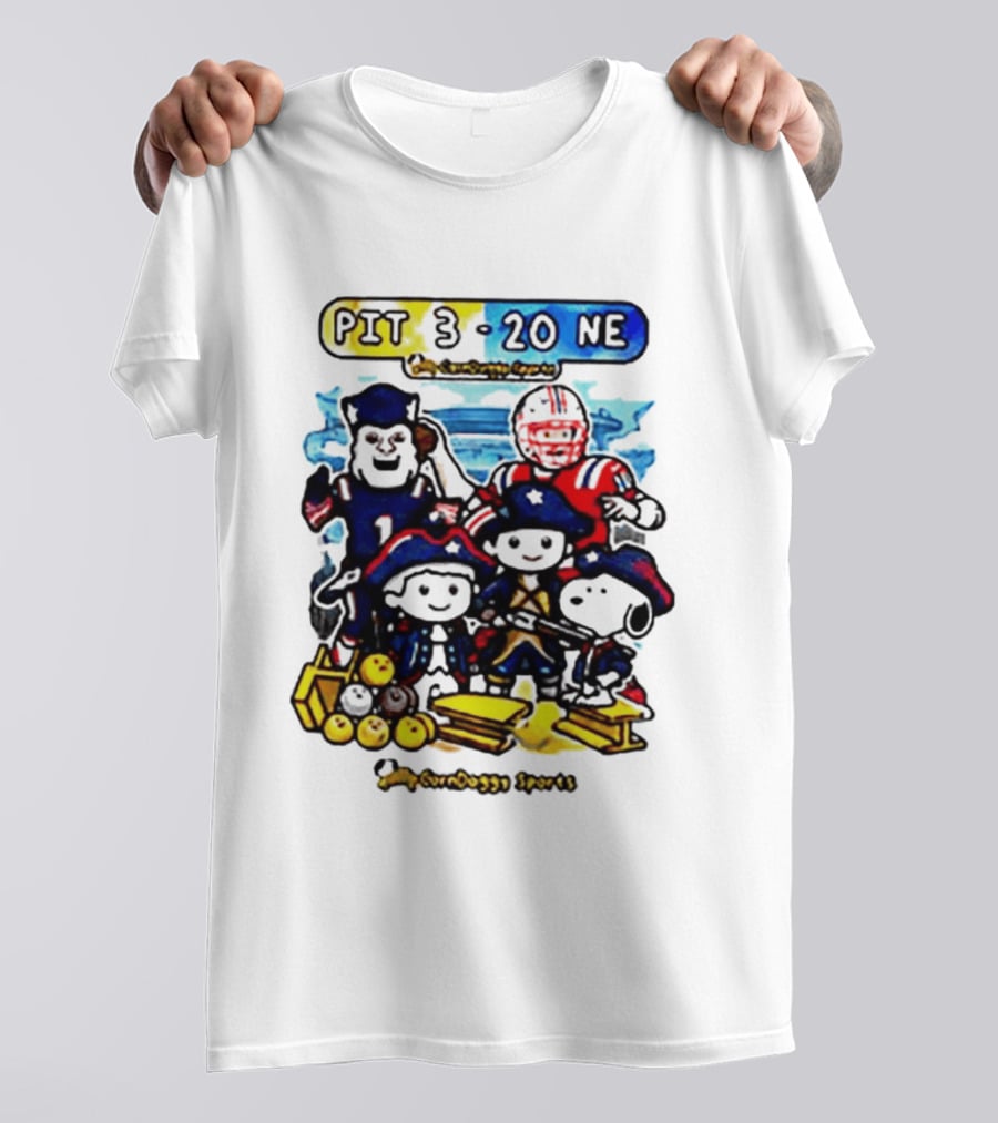 PIT 3 Vs 20 NE Patriots Snoopy Cartoon CornDoggy Sports Game Day T-Shirt