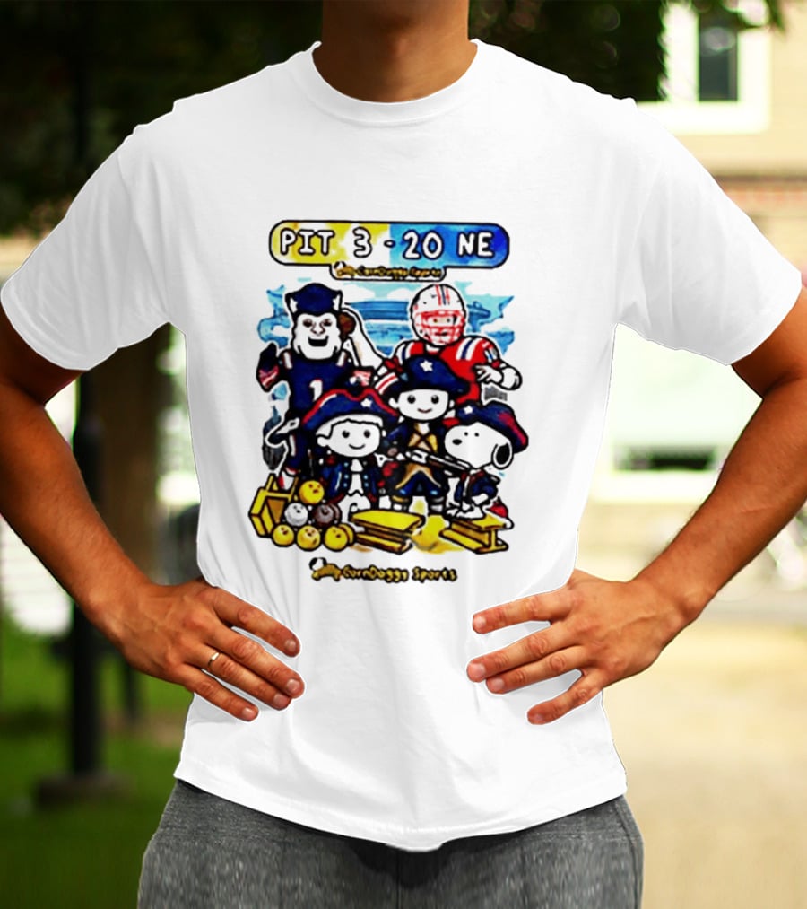 PIT 3 Vs 20 NE Patriots Snoopy Cartoon CornDoggy Sports Game Day T-Shirt