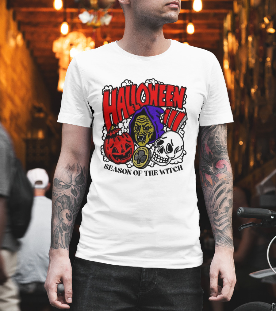 Halloween Season Of The Witch Pumpkin Skull T-Shirt