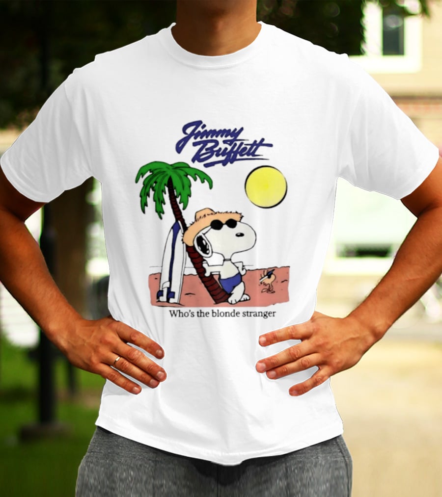 Jimmy Buffett Snoopy Who's The Blonde Stranger Surfing Palm Beach Moon T-Shirt