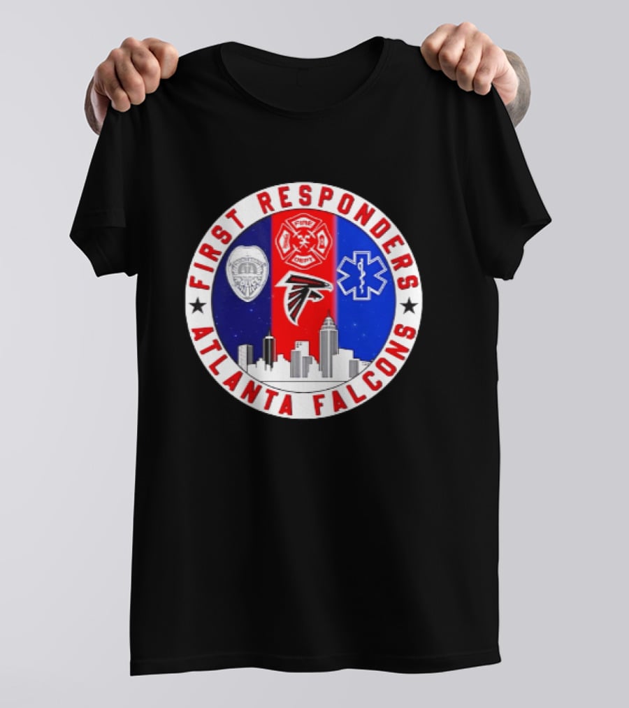 Atlanta Falcons First Responders 9.11 Never Forget Skyline T-Shirt