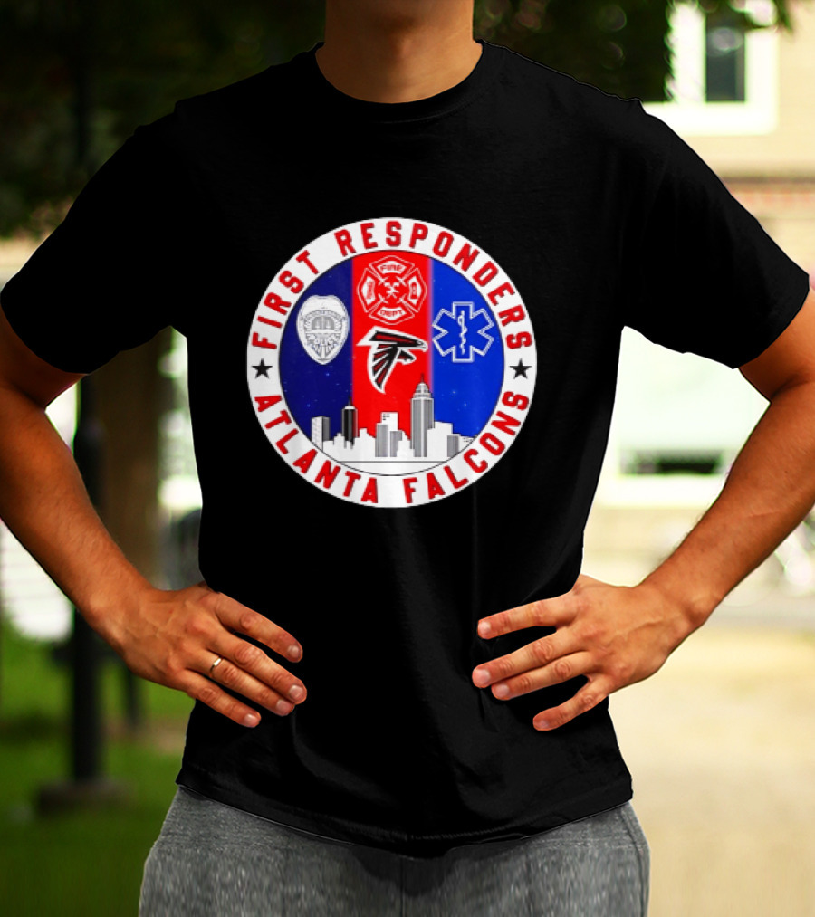Atlanta Falcons First Responders 9.11 Never Forget Skyline T-Shirt