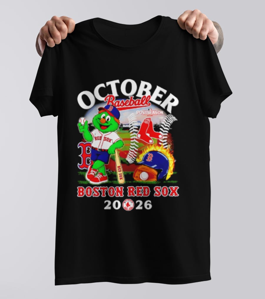 Boston Red Sox October Baseball Postseason 2026 Mascot Red Sox T-Shirt