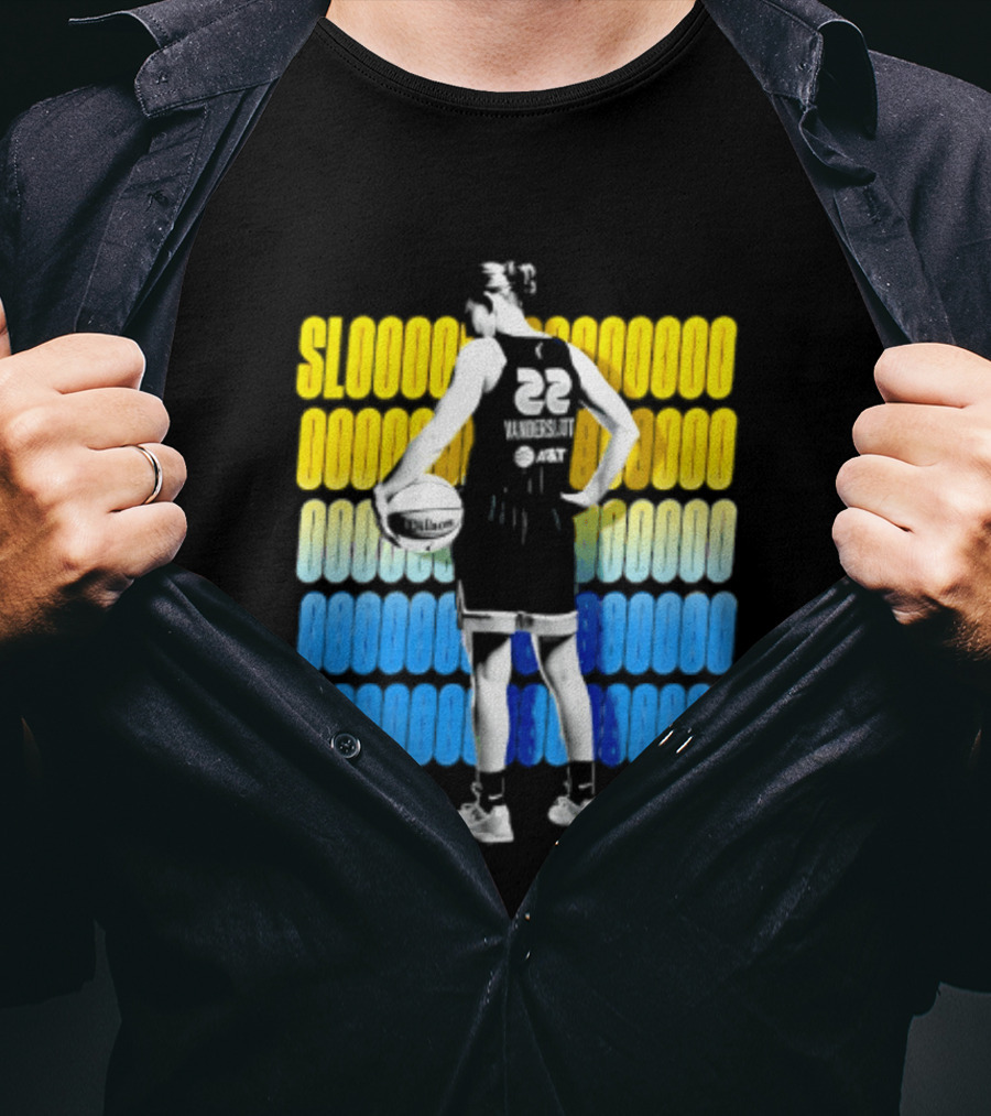 Chicago Sky Courtney Vandersloot Slooty 22 Blue Yellow Basketball T-Shirt