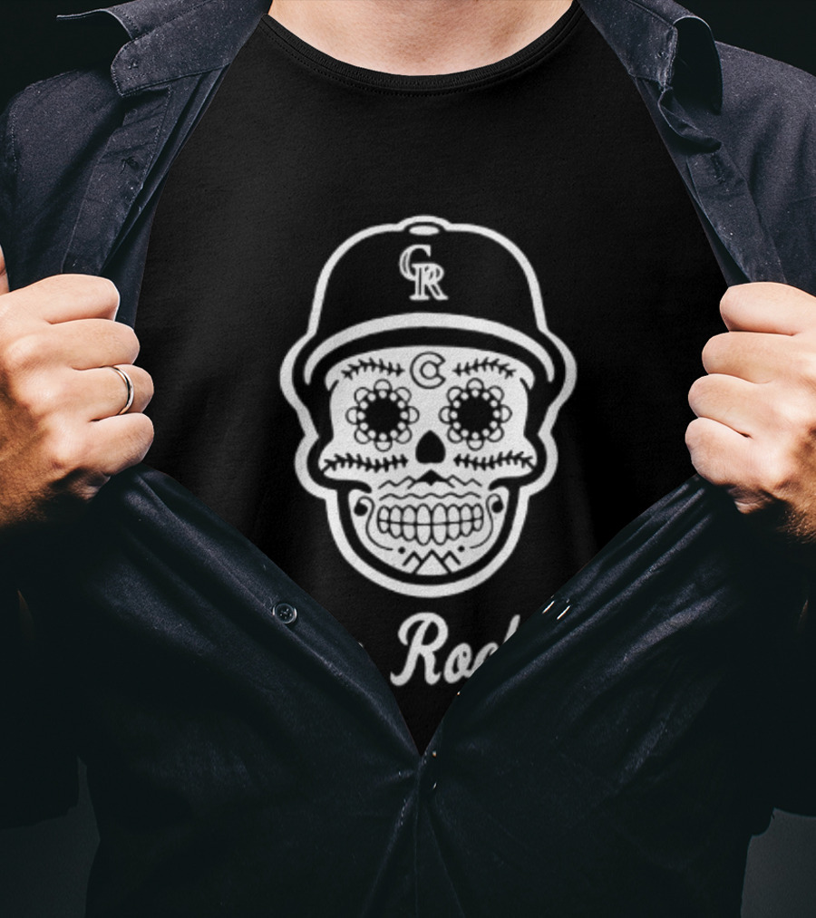 Colorado Rockies Los Rockies Skull CR Cap 2026 T-Shirt