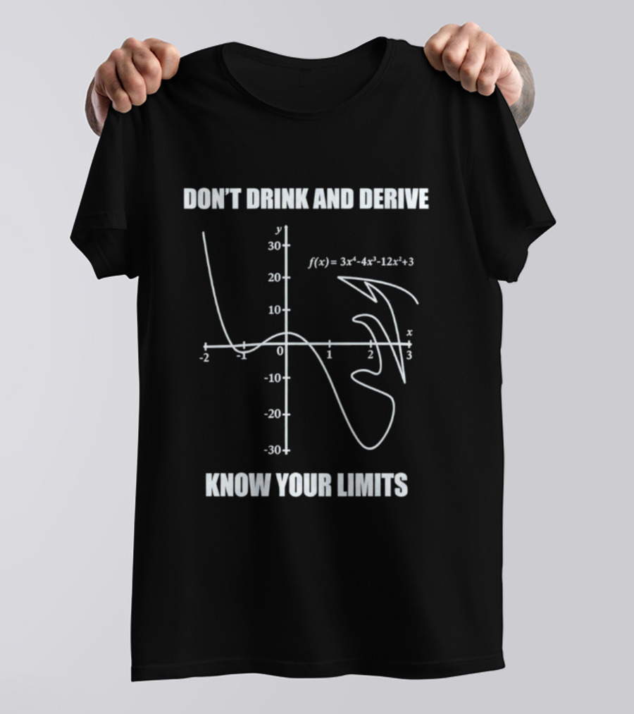 Don't Drink And Derive Math Graph Know Your Limits Equation Humor T-Shirt