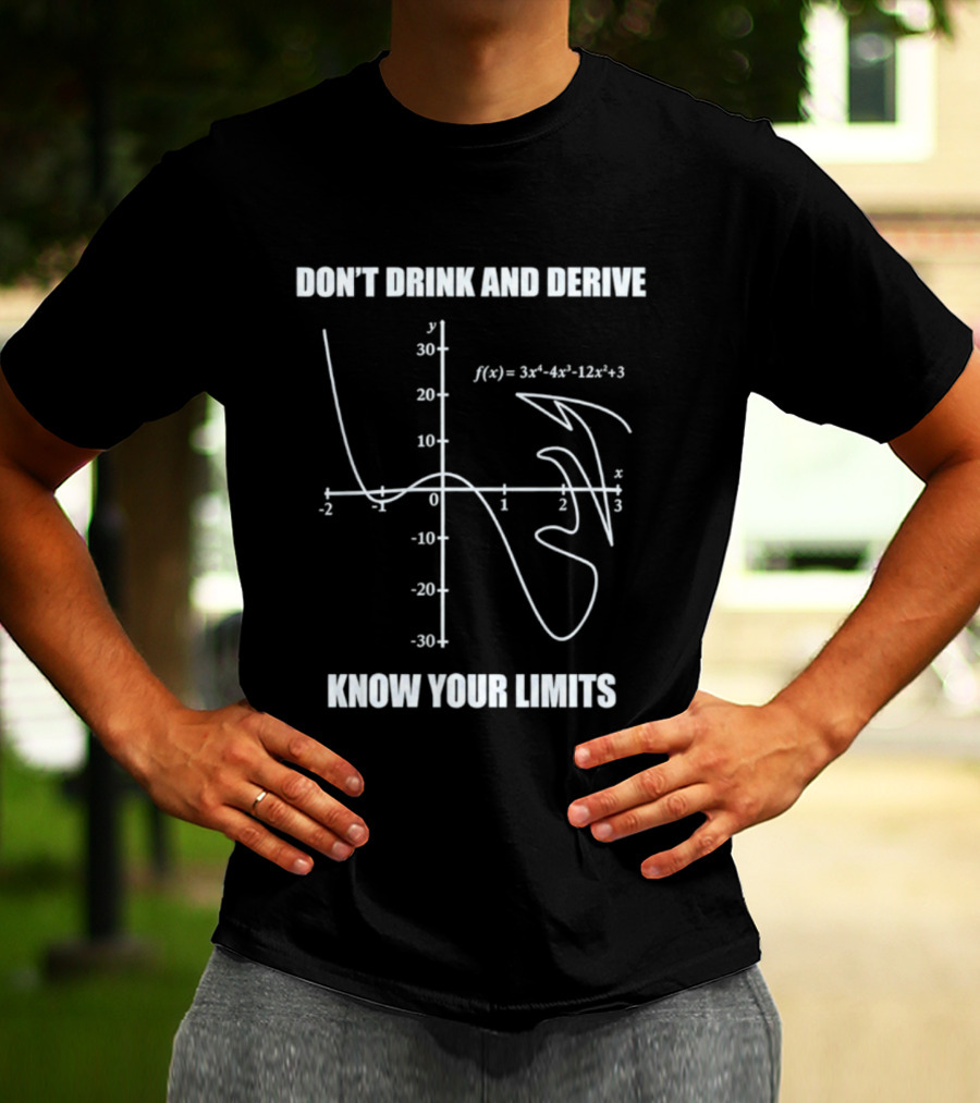 Don't Drink And Derive Math Graph Know Your Limits Equation Humor T-Shirt