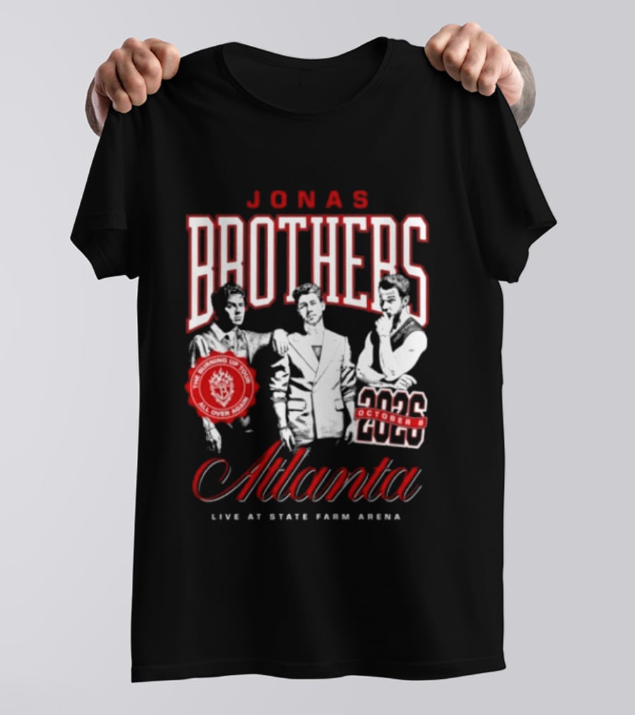 Jonas Brothers Atlanta State Farm Arena 2024 October Live Burning Up All Over Again T-Shirt