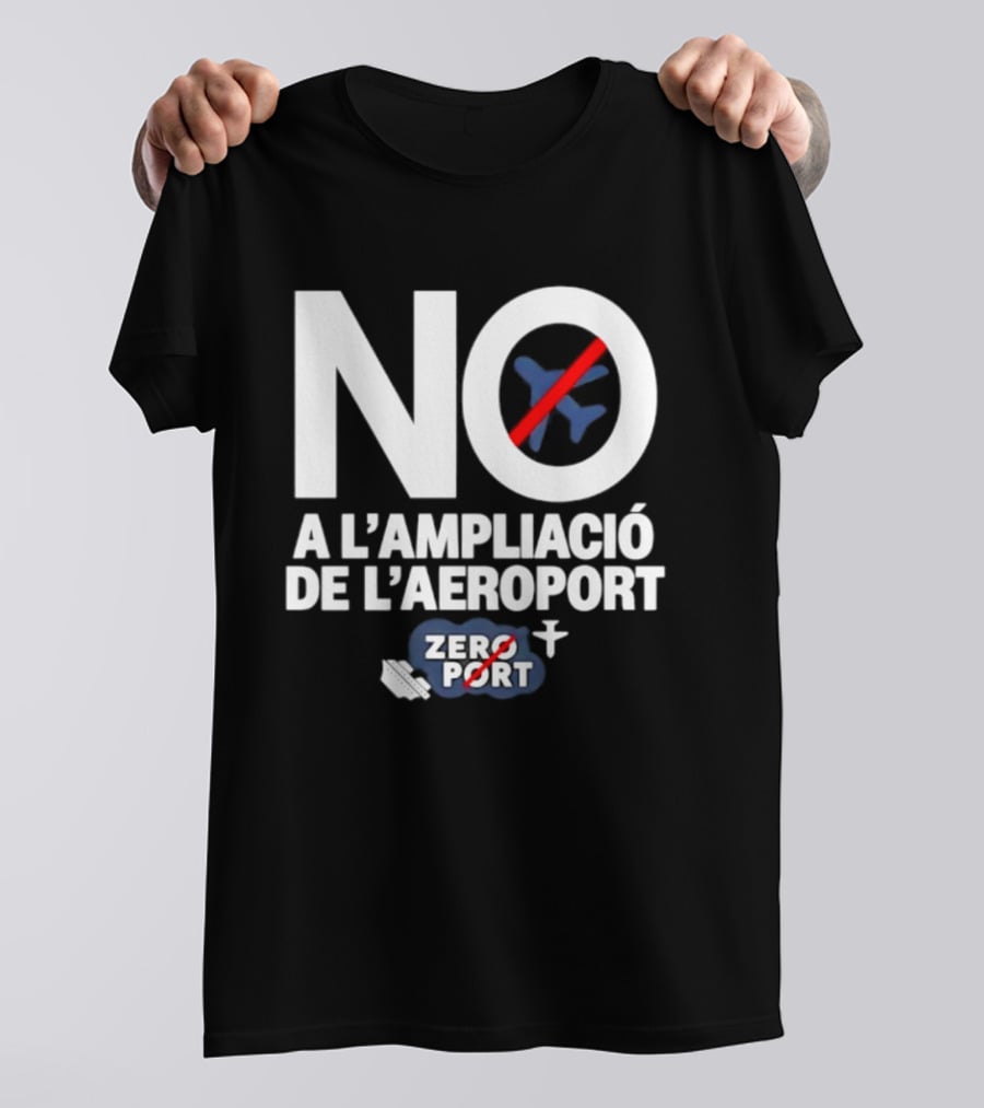 No A L'Ampliació De L'Aeroport Zero Port Avió Creuat T-Shirt