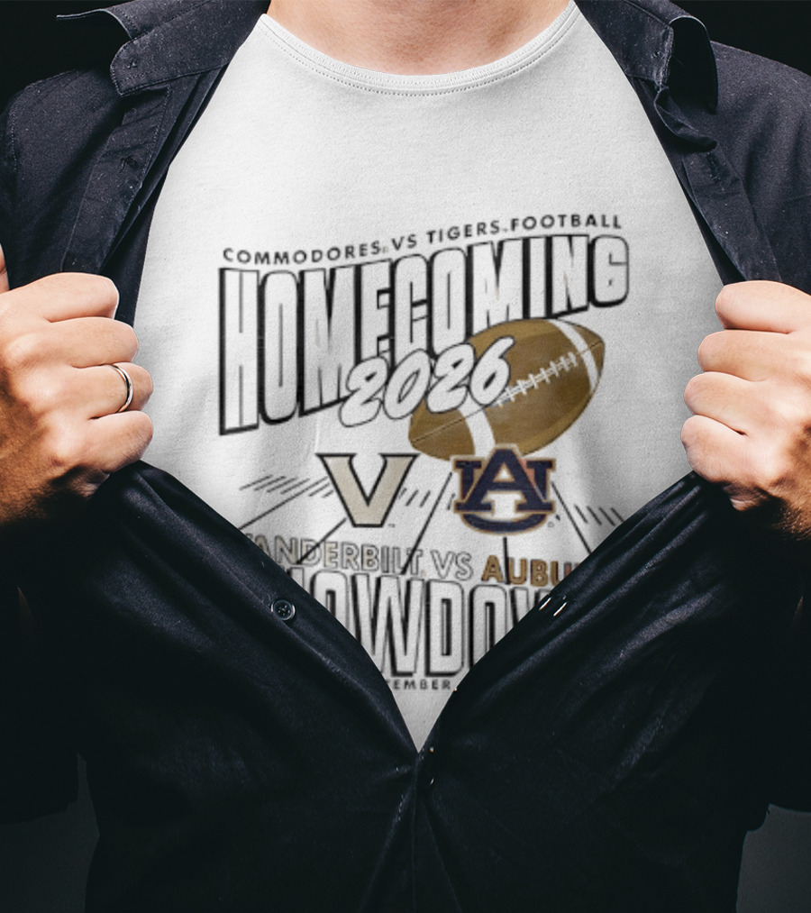 Auburn Vs Vanderbilt Tigers Commodores Homecoming 2026 September Showdown T-Shirt