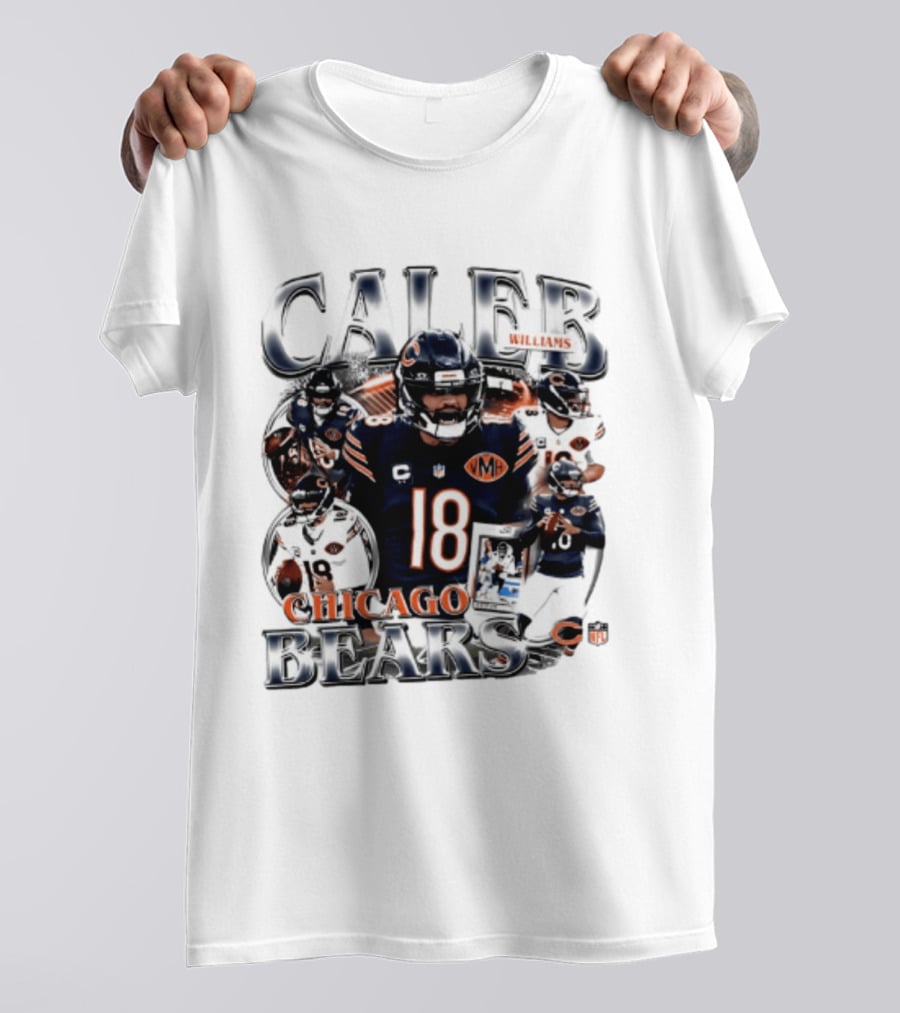 Caleb Williams Chicago Bears 18 Player Collage 2026 T-Shirt