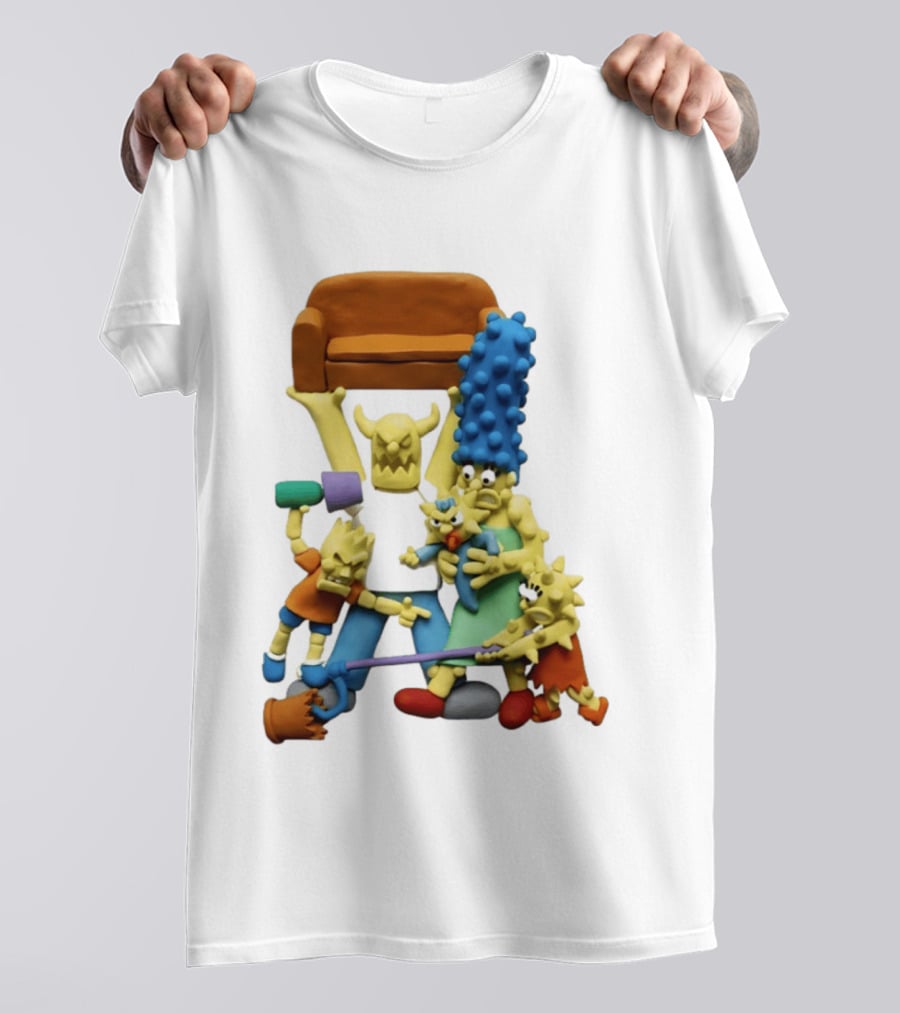 Couch Gag Sculpted Family Chaos Iconic Animation T-Shirt