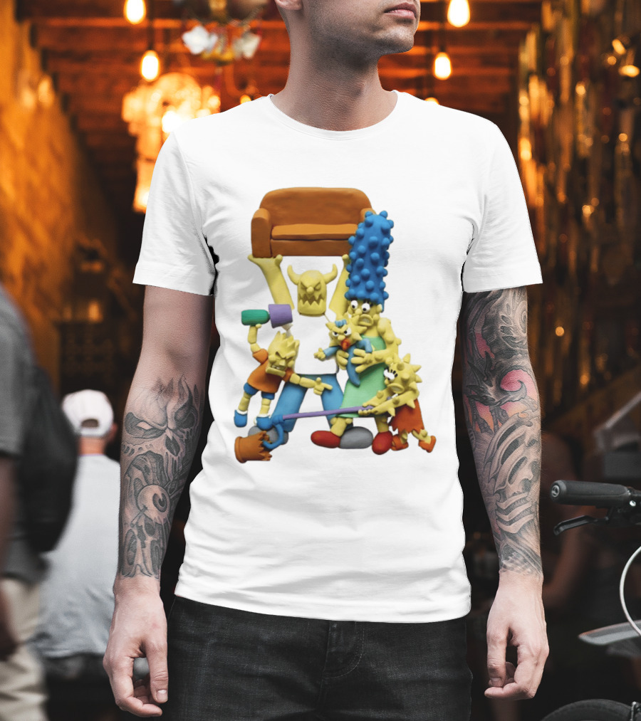 Couch Gag Sculpted Family Chaos Iconic Animation T-Shirt