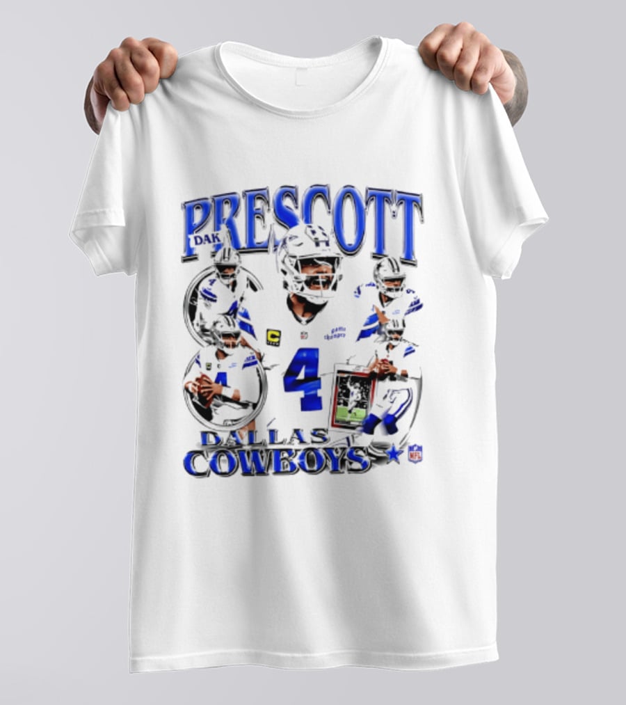 Prescott 4 Dallas Cowboys Player Collage 2026 T-Shirt