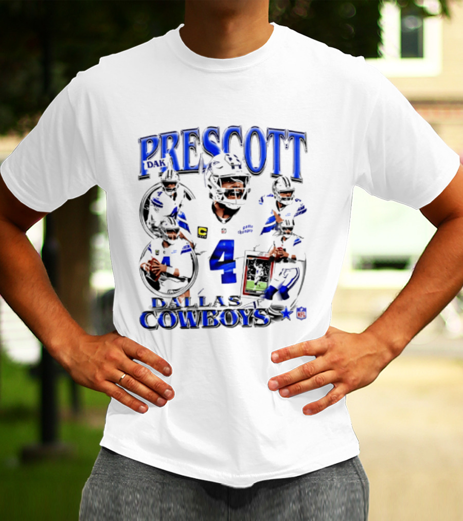 Prescott 4 Dallas Cowboys Player Collage 2026 T-Shirt
