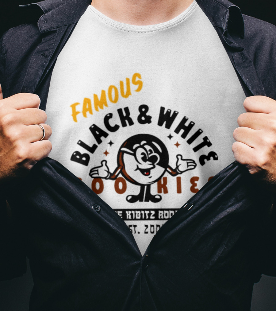 Famous Black And White Cookies The Kibitz Room Est 2003 T-Shirt