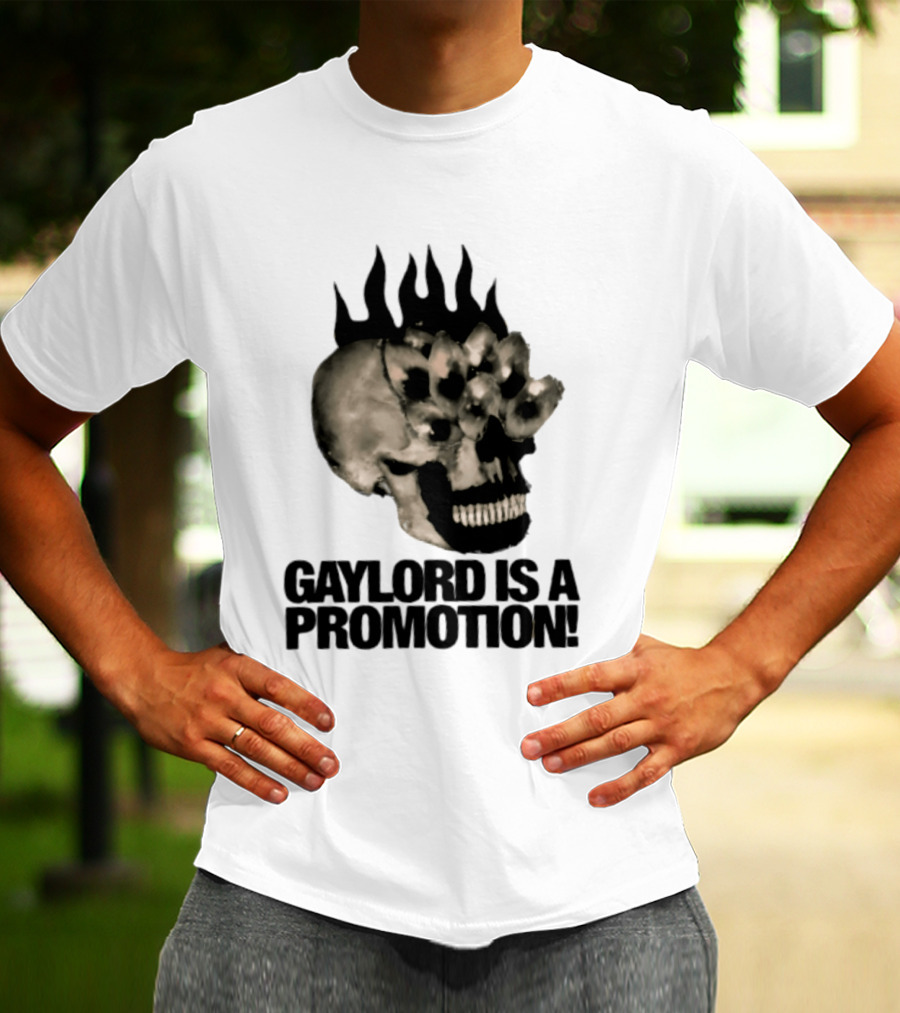 Gaylord Is A Promotion Skull Flamed Spikes Sarcastic T-Shirt