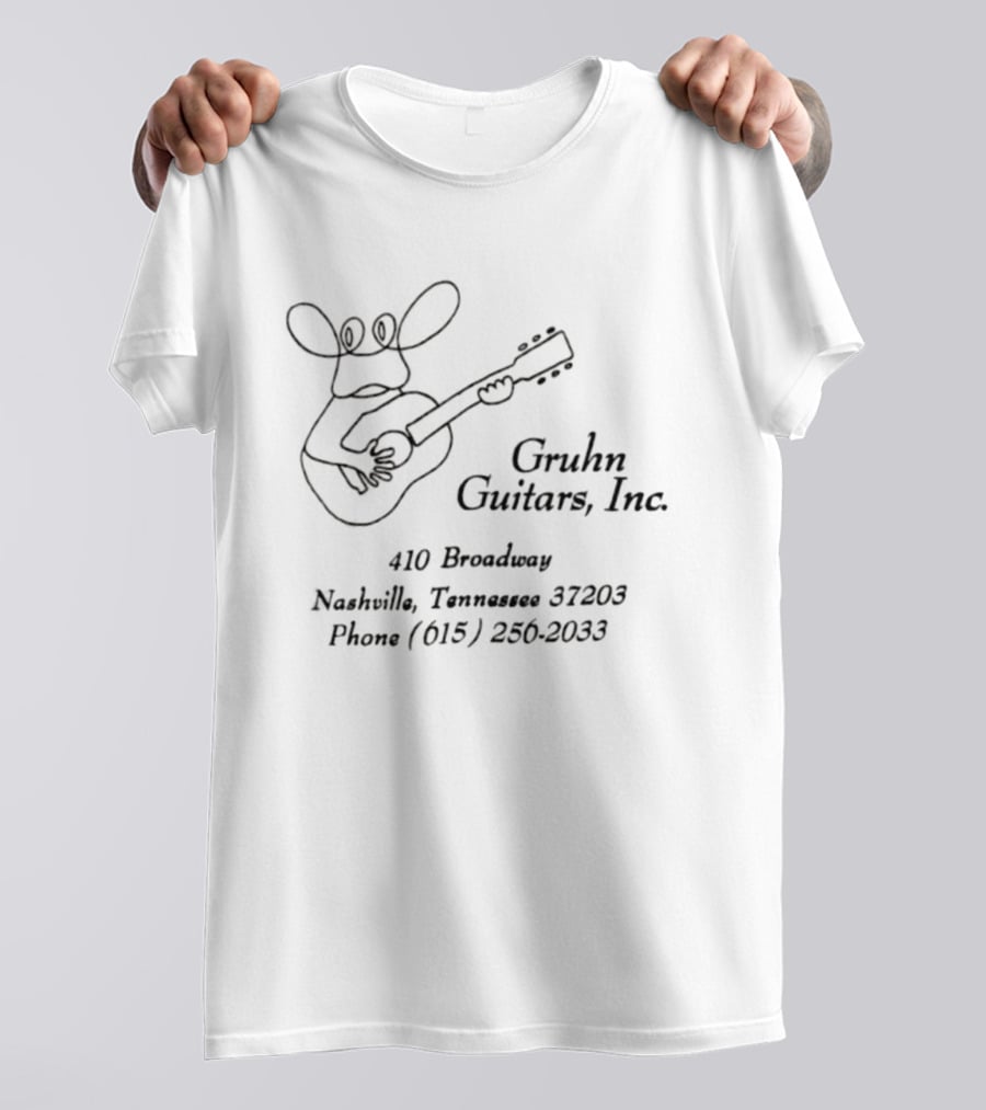Gruhn Guitars Inc 410 Broadway Nashville Tennessee 37203 Phone 615 256 2033 T-Shirt