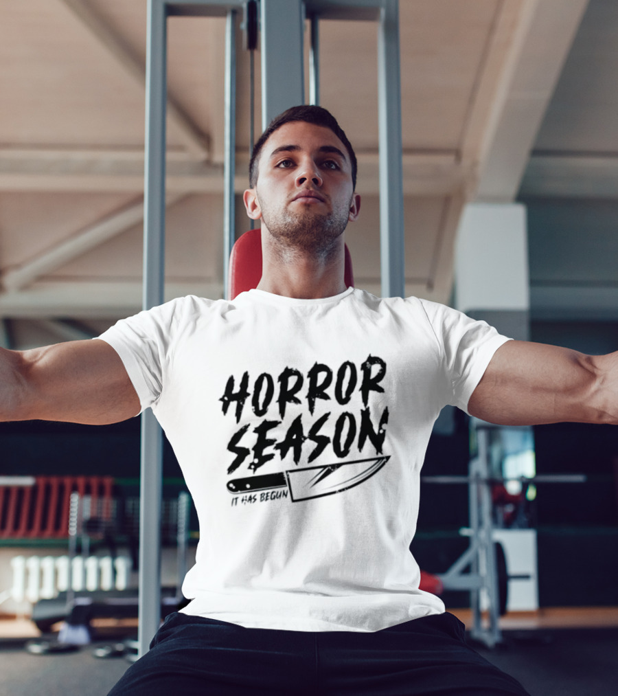 Horror Season It Has Begun Scary Halloween Knife T-Shirt