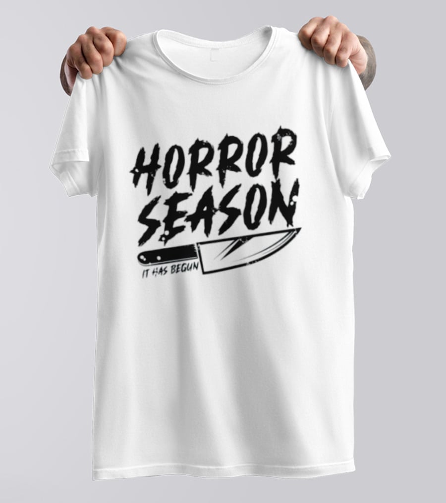 Horror Season It Has Begun Scary Halloween Knife T-Shirt