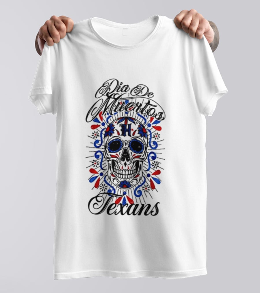 Dia De Los Muertos Texans 2026 Sugar Skull Football T-Shirt