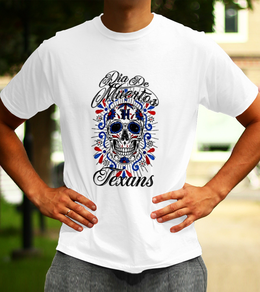 Dia De Los Muertos Texans 2026 Sugar Skull Football T-Shirt
