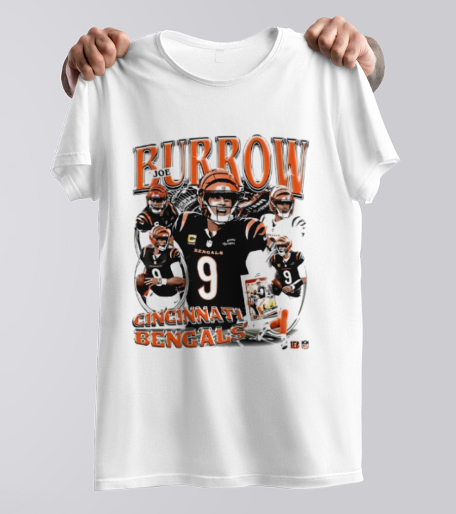 Burrow Cincinnati Bengals 9 Player Collage 2026 T-Shirt