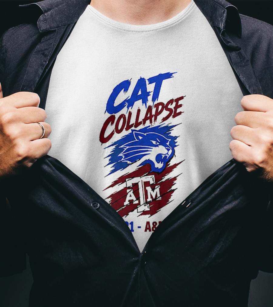 NCAA 2026 Cat Collapse UK 31 A&M 21 Kentucky Wildcats Vs Texas A&M Aggies T-Shirt