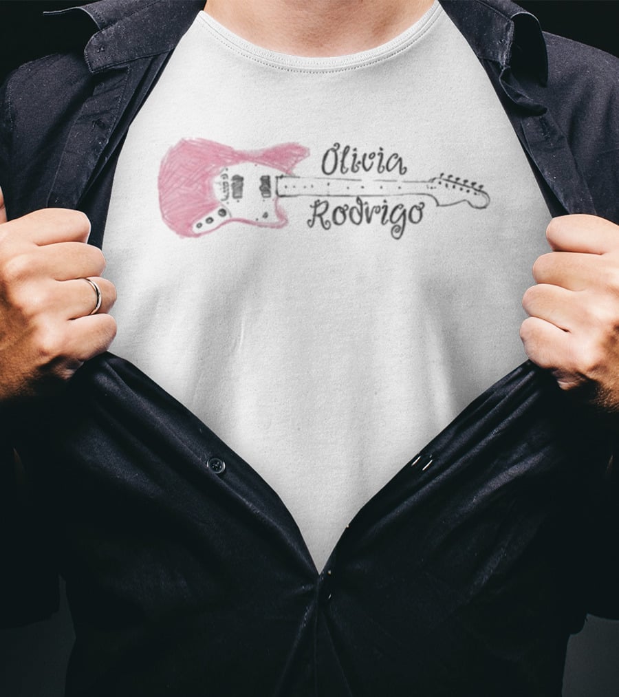 Olivia Rodrigo Pink Guitar Youth T-Shirt