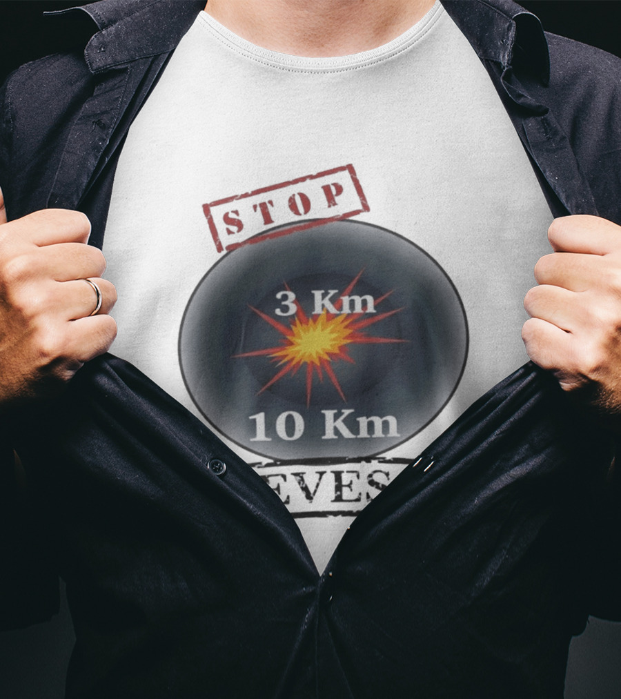 Stop Seveso Hazard Zone 3 Km 10 Km Industrial Safety T-Shirt