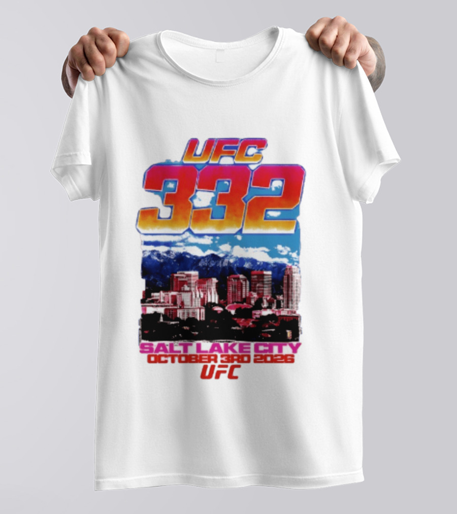 UFC 332 Salt Lake City October 3rd 2026 Urban Skyline Event T-Shirt