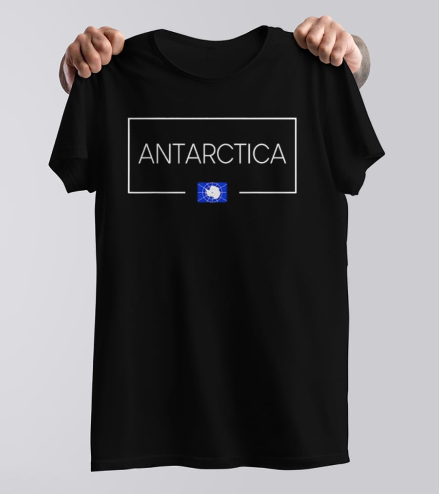 Antarctica South Pole Continent With Blue T-Shirt
