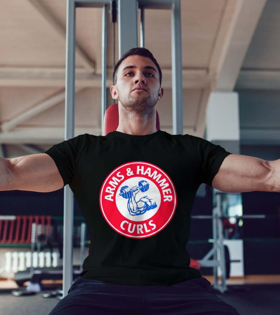 Arms And Hammer Curls Gym Weightlifting Dumbbell Muscle Training T-Shirt