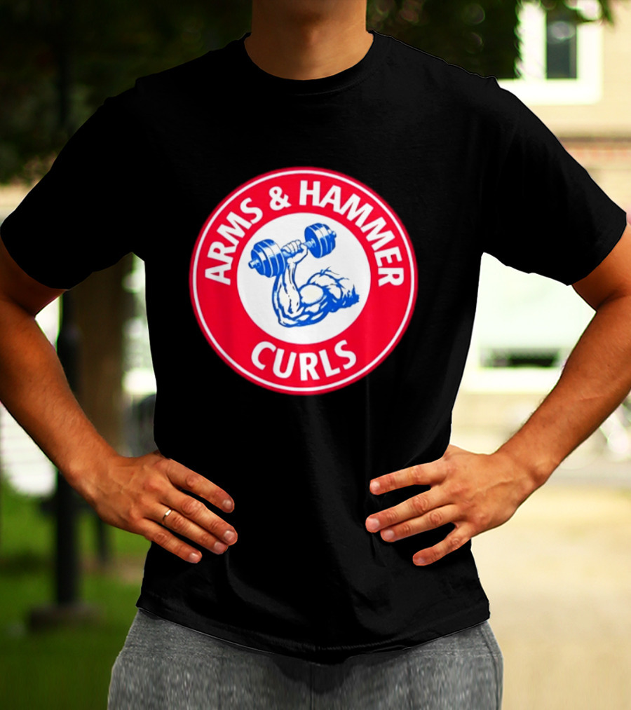 Arms And Hammer Curls Gym Weightlifting Dumbbell Muscle Training T-Shirt