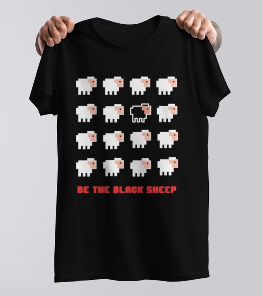 Be The Black Sheep Pixel Art Individualism Unique Lamb T-Shirt