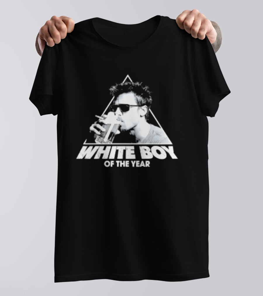 White Boy Of The Year Brad Pitt Fight Club Smoking And Beer T-Shirt