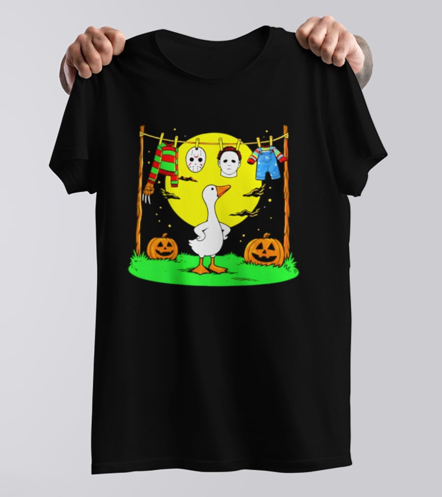 Goose Horror Halloween '26 Pumpkin Jason Freddy Chucky Outfits T-Shirt