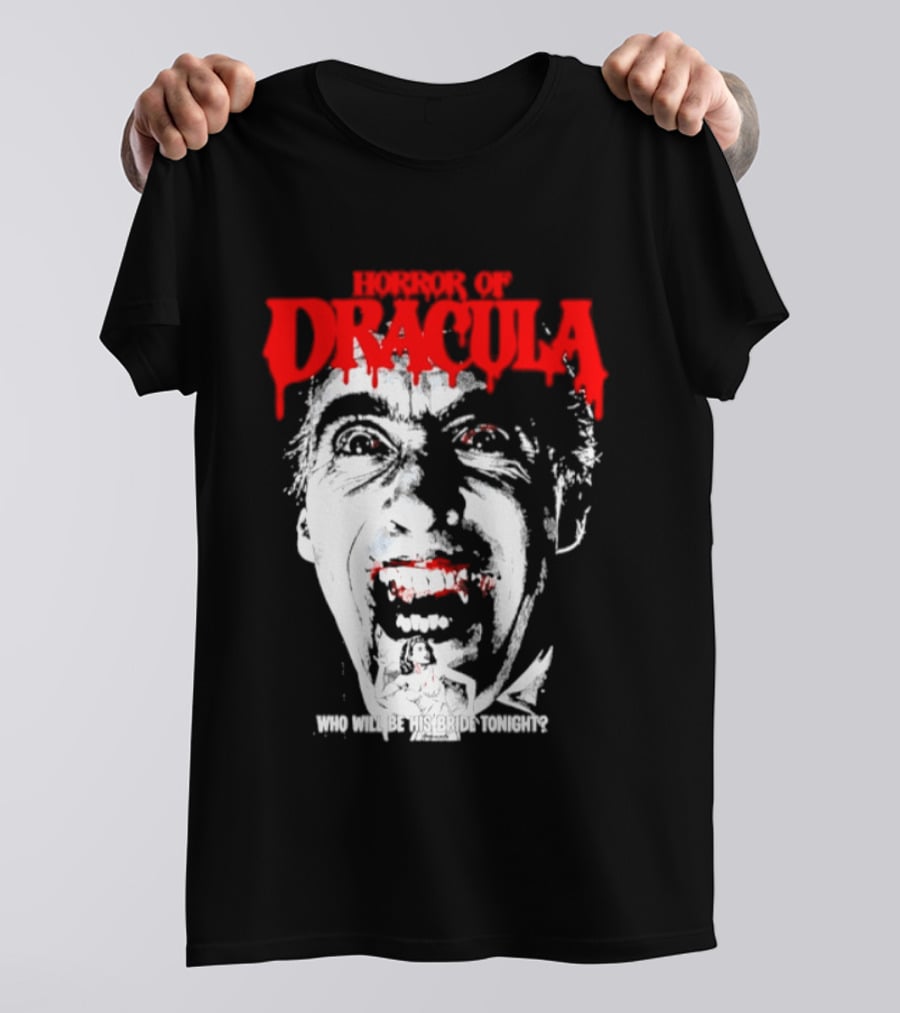 Horror Of Dracula Who Will Be His Bride Tonight Vintage Vampire Movie T-Shirt
