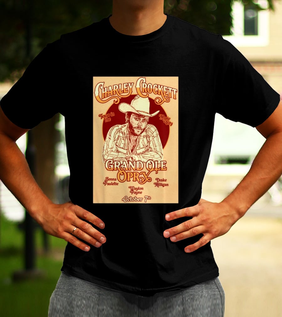 Charley Crockett Grand Ole Opry Nashville October 7 Texas In The Music City T-Shirt