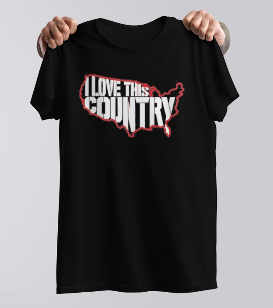 I Love This Country United States Map T-Shirt