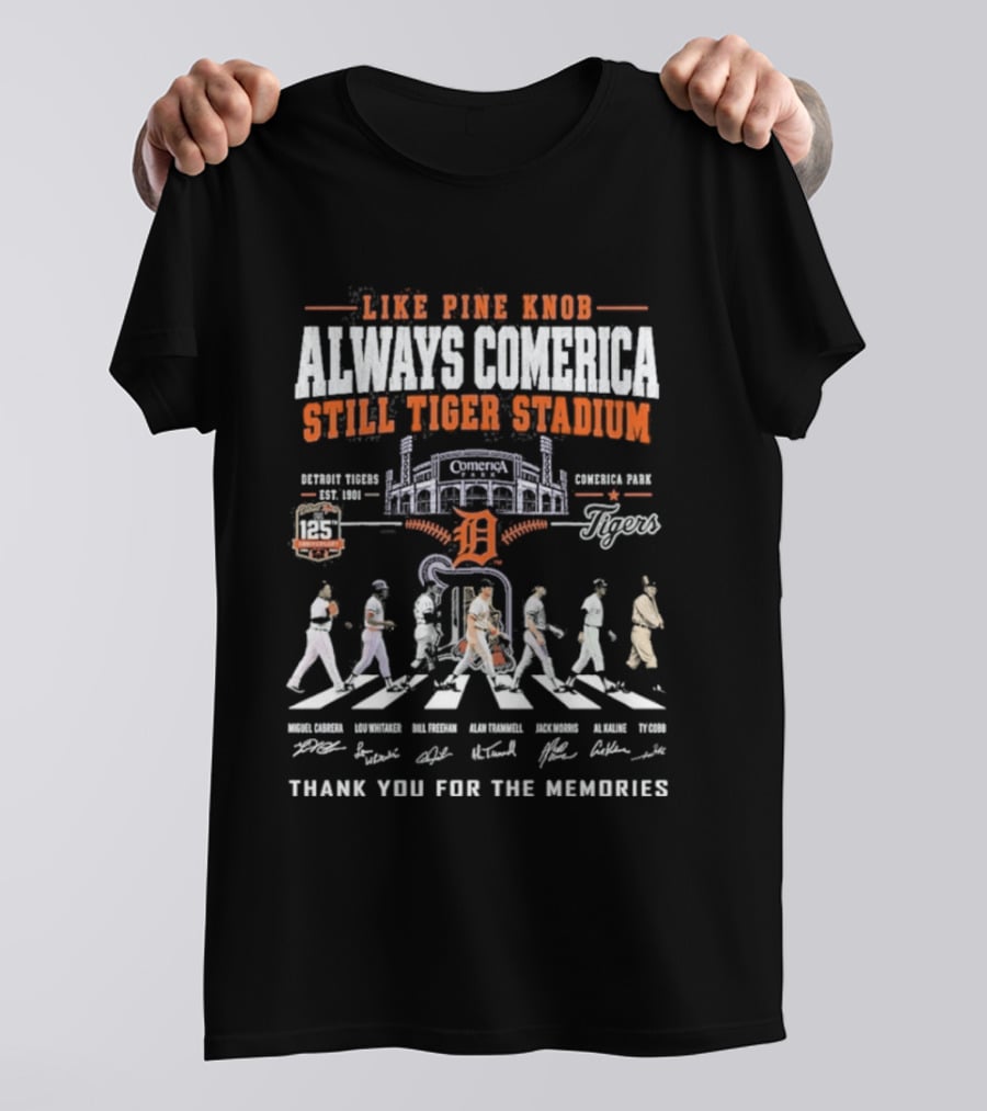 Like Pride Rock Always Comerica Still Tiger Stadium Baseball Legends Miguel Cabrera Ty Cobb Thank You For The Memories T-Shirt
