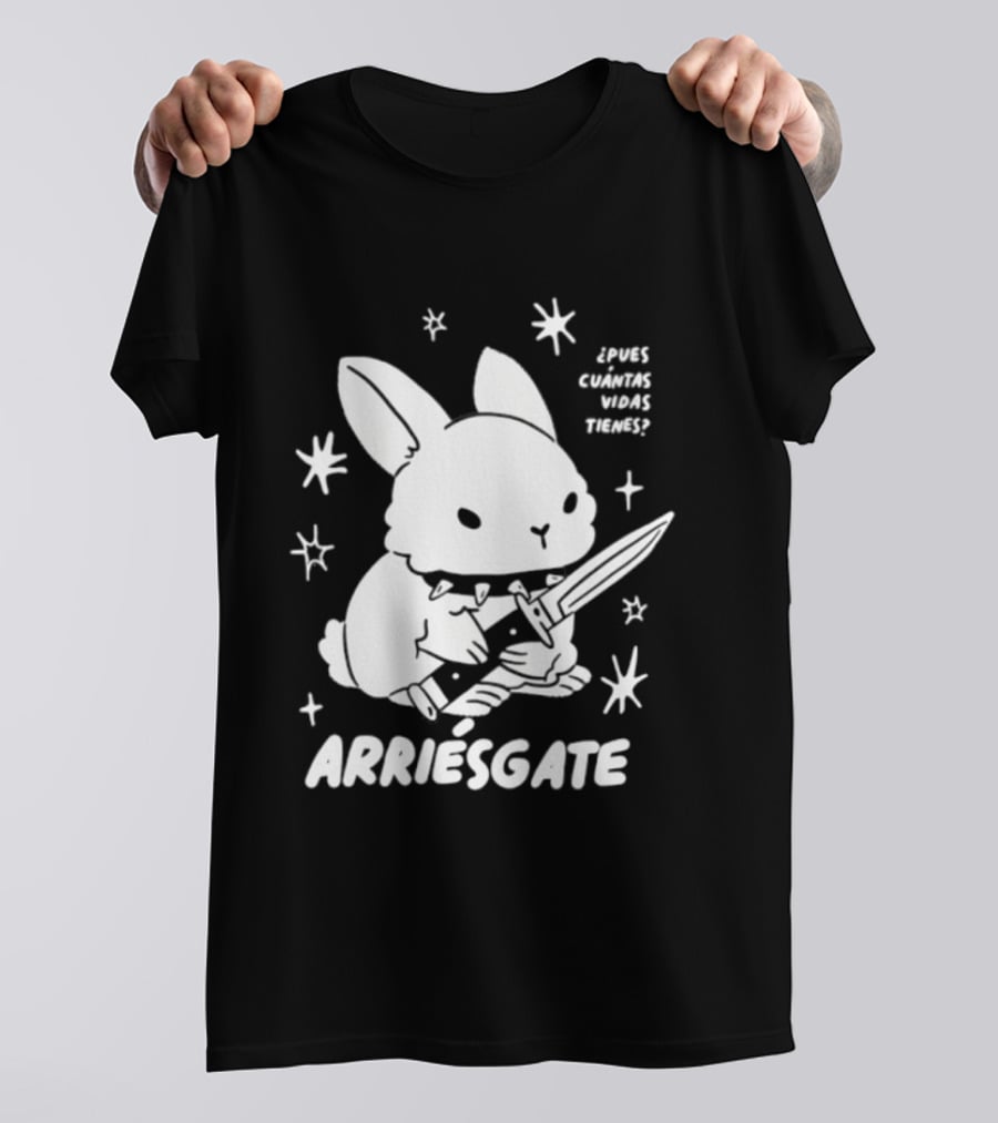 Dulce Nopronto ¿Pues Cuántas Vidas Tienes Arriésgate Conejo Cuchillo Kawaii Estrellas T-Shirt