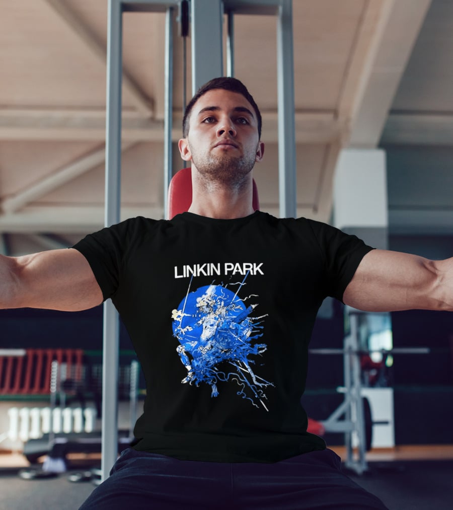 Linkin Park Katsuya Terada Blue Abstract Art Collaboration T-Shirt