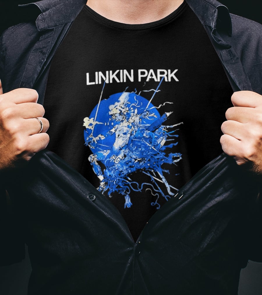Linkin Park Katsuya Terada Blue Abstract Art Collaboration T-Shirt